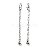 Brass Enamel ABS Imtation Pearl End with Chain KK-B129-27P-02-1