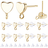Brass Stud Earring Findings KK-BBC0028-29B-7