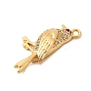 Brass Micro Pave Cubic Zirconia Pendants KK-C117-08G-2