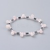 Non-magnetic Synthetic Hematite Beads Stretch Bracelets BJEW-JB04659-04-1