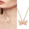 2Pcs Alloy & Cat Eye Butterfly Pendant Necklaces for Women NJEW-LP0001-06-3