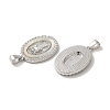 Rack Plating Brass Cubic Zirconia Shell Pendants KK-S368-11P-2