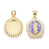 Brass Micro Pave Clear Cubic Zirconia Pendants KK-N227-92-3