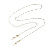 304 Stainless Steel & ABS Imitation Pearl Round Link Eyeglasses Chains AJEW-EH00400-2