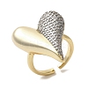 Brass Micro Pave Cubic Zirconia Cuff Rings for Women RJEW-G325-12GP-1