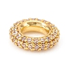 Brass Micro Pave Cubic Zirconia Rondelle European Beads KK-D160-59G-2