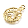 Rack Plating Brass Micro Pave Cubic Zirconia Pendants KK-K401-48B-G-2