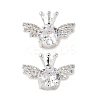 Brass Micro Pave Clear Cubic Zirconia Beads KK-G531-05S-1
