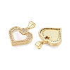 Brass Micro Pave Clear Cubic Zirconia Pendants KK-N254-200G-2