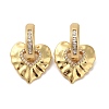 Brass Micro Pave Cubic Zirconia Dangle Hoop Earrings EJEW-P252-05G-1