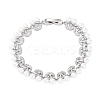 Cherry Brass Micro Pave Clear Cubic Zirconia Link Bracelets for Women BJEW-G740-02P-4