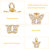 20Pcs 2 Colors Brass Micro Pave Clear Cubic Zirconia Pendants KK-PH0003-35-7