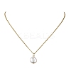 Electroplated Natural Keshi Pearl Pendant Necklaces NJEW-JN05604-02-3