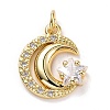 Brass Micro Pave Clear Cubic Zirconia Pendants LS-ZIRC-E165-04G-1