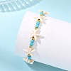 Synthetic Turquoise & Brass Beads Stretch Bracelets for Women Men BJEW-JB13877-03-2