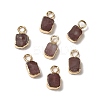 Natural Strawberry Quartz Rectangle Charms G-Q169-07G-04-1
