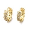 Brass Micro Pave Cubic Zirconia Huggie Hoop Earring EJEW-N011-03G-4