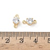 Brass Pave Clear Cubic Zirconia Connector Charms KK-Z136-54A-G-3