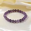 Natural Amethyst Bead Stretch Bracelets BJEW-K212-B-034-3