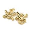 Rack Plating Brass Micro Pave Cubic Zirconia Pendants KK-K386-02F-G-2