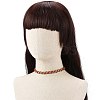 Cowhide Leather Braided Wave Choker Necklace with Brass Clasps for Women NJEW-JN04168-3