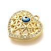 Brass Micro Pave Cubic Zirconia Pendants KK-U048-10G-2