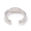 Brass Twist Rope Open Cuff Ring for Women RJEW-P079-02P-3