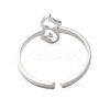 Non-Tarnish Hollow Cat 304 Stainless Steel Open Cuff Rings for Women LS-RJEW-N048-07P-3