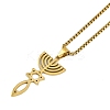 201 Stainless Steel Messianic Star of David Pendant Box Chain Necklaces LS-NJEW-M010-03G-1