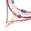 4Pcs 4 Style Cross and Virgin Mary Brass & Alloy Charms Necklaces Set NJEW-JN04018-6