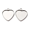 304 Stainless Steel Pendant Cabochon Settings STAS-D379-09C-P-1