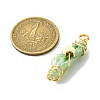 2Pcs Electroplated Natural Quartz Crystal Dyed Copper Wire Wrapped Pendants PALLOY-JF03172-01-2