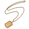 201 Stainless Steel Micro Pave Clear Cubic Zirconia Virgin Mary Rectangle Pendant Necklaces LS-NJEW-D089-07G-2