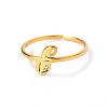 Adjustable 201 Stainless Steel Letter Open Cuff Rings for Women FS-WG61269-05-1