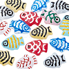 20Pcs Painted Glass Beads Enamel Beads BLOW-PA0001-01-1