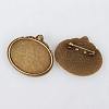 Vintage Alloy Brooch Cabochon Bezel Settings PALLOY-N0085-08AB-NF-2
