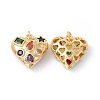 Rack Plating Brass Micro Pave Colorful Cubic Zirconia Pendants ZIRC-C040-13G-1