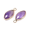 Natural Amethyst Faceted Pendants G-G193-01G-11-2