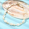 Natural Shell & Synthetic Turquoise Starfish Beaded Necklace with 304 Stainless Steel Clasps X-NJEW-TA00107-02-5