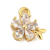 Brass Micro Pave Clear Cubic Zirconia Pendants KK-U015-10G-1