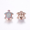 Brass Micro Pave Cubic Zirconia Beads ZIRC-G119-15RG-RS-1