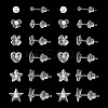 60 Sets 6 Style Star & Flower & Bowknot & Heart & Clover & Ball Tiny Resin Stud Earrings with Ear Nut for Women EJEW-BG0001-01-3