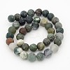 Frosted Round Natural Moss Agate Beads Strands G-J338-04-10mm-2
