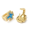Cross Rack Plating Brass Micro Pave Cubic Zirconia Earrings EJEW-P277-04G-2