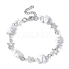 Natural Howlite Chip Link Bracelets BJEW-JB11592-01-2