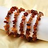 Natural Carnelian Beads Stretch Bracelets for Men Women BJEW-C105-01B-1