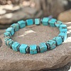 Cube Dyed Natural Imperial Jasper & Synthetic Non-magnetic Hematite Beads Stretch Bracelets for Women Men PF6426-8-1
