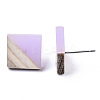 Opaque Resin & Wood Stud Earrings EJEW-N017-005A-B04-3