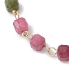 Natural Multicolor Tourmaline Beads Link Chain Bracelets for Women BJEW-JB13238-3