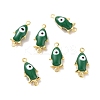 Brass Enamel Connector Charms KK-J302-07G-2